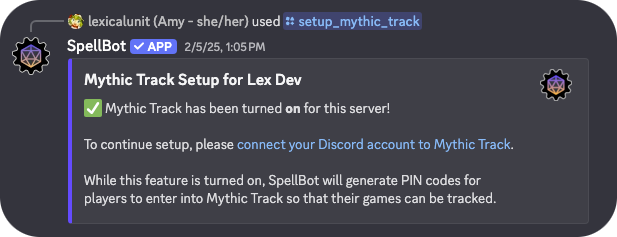 Mythic Track Setup